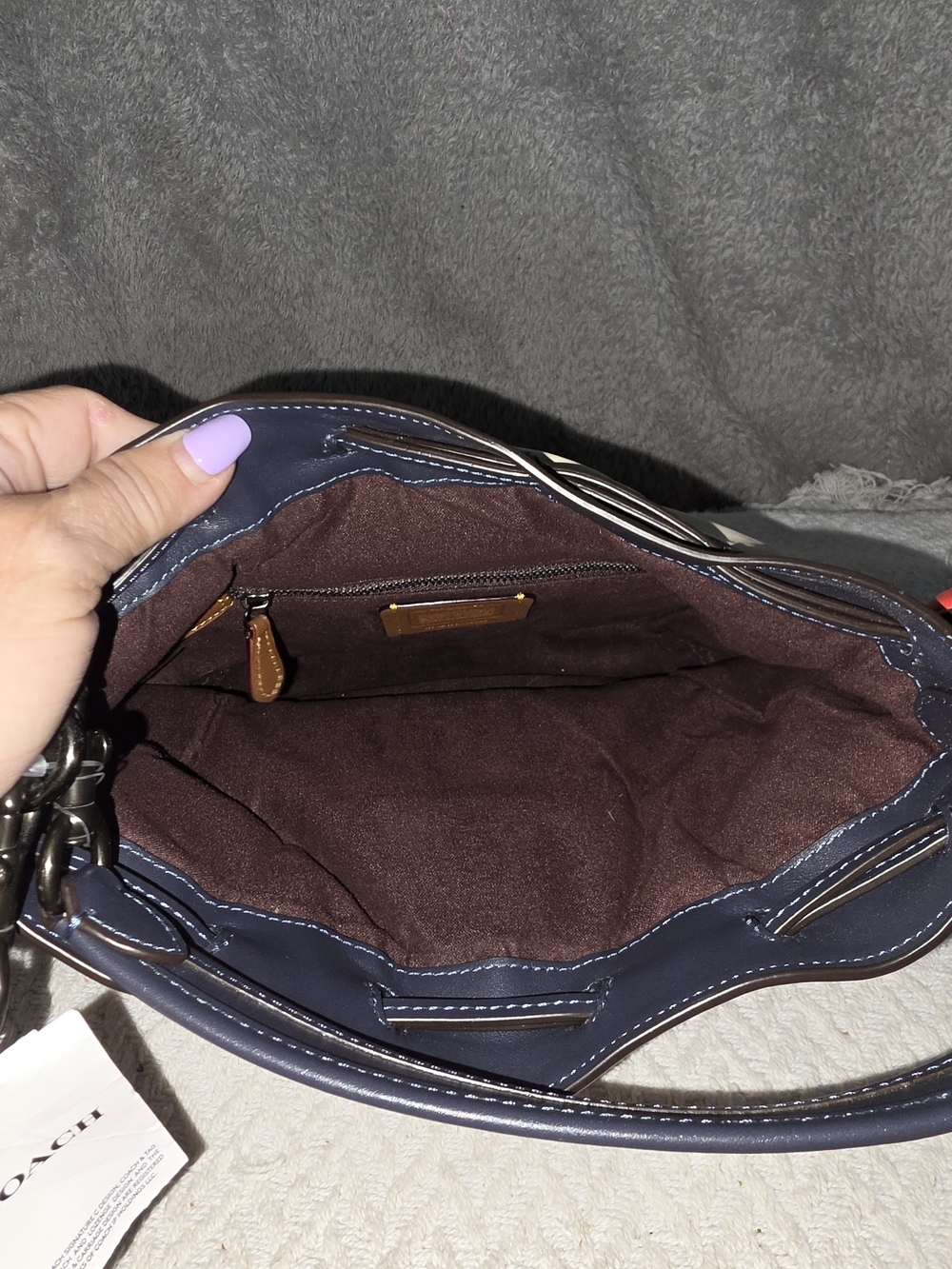 Vintage Coach Quilted Colorblock Multi Coach Badge Field Bucket Bag - Picture 12 of 16
